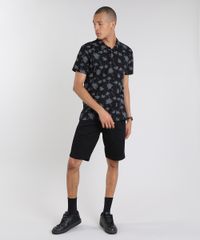 Polo-Masculina-em-Piquet-Estampada-Coqueiros-Manga-Curta-Preta-9268549-Preto_3