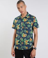 Camisa-Masculina-Estampada-Tropical-Manga-Curta-Azul-Marinho-9514516-Azul_Marinho_1
