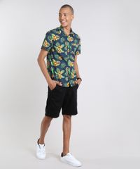Camisa-Masculina-Estampada-Tropical-Manga-Curta-Azul-Marinho-9514516-Azul_Marinho_3