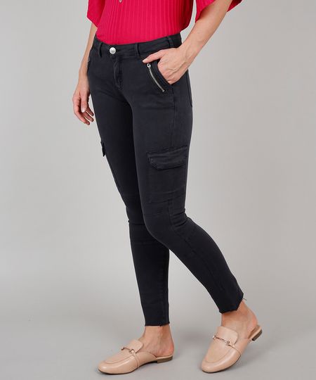 Calca-de-Sarja-Feminina-Skinny-Cargo-Chumbo-9628058-Chumbo_1 Calca-de-Sarja-Feminina-Skinny-Cargo-Chumbo-9628058-Chumbo_1