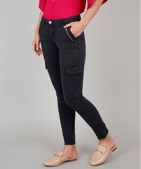 Calca-de-Sarja-Feminina-Skinny-Cargo-Chumbo-9628058-Chumbo_1