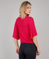 Blusa-Feminina-com-Botoes-e-Cordao-Manga-Curta-Decote-V-Rosa-9627762-Rosa_2
