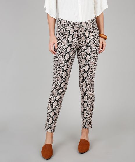 Calca-de-Sarja-Feminina-Super-Skinny-Estampada-Animal-Print-Bege-9594597-Bege_1