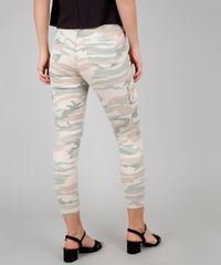Calca-de-Sarja-Feminina-Skinny-Cargo-Estampada-Camuflada-Bege-9628057-Bege_2