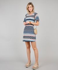 Vestido-Feminino-Curto-Estampado-de-Arabescos-com-Tiras-Manga-Curta-Off-White-9540268-Off_White_3