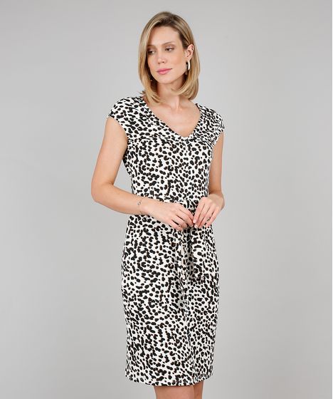 vestido animal print curto