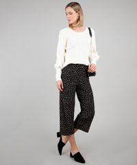 Calca-Feminina-Pantacourt-Estampada-de-Poa-com-Argola-Preta-9637297-Preto_3