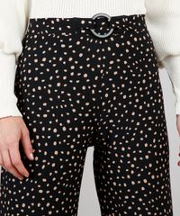 Calca-Feminina-Pantacourt-Estampada-de-Poa-com-Argola-Preta-9637297-Preto_4