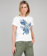 Blusa-Feminina-com-Estampa-de-Flores-Manga-Curta-Decote-Redondo-Off-White-9620968-Off_White_1