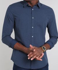 Camisa-Masculina-Slim-Estampada-Mini-Print-Manga-Longa-Azul-Marinho-9436457-Azul_Marinho_4