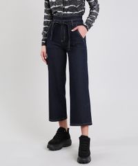 Calca-Jeans-Feminina-Sawary-Pantacourt-com-Faixa-para-Amarrar-Azul-Escuro-9619273-Azul_Escuro_1