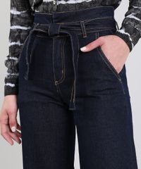 Calca-Jeans-Feminina-Sawary-Pantacourt-com-Faixa-para-Amarrar-Azul-Escuro-9619273-Azul_Escuro_4