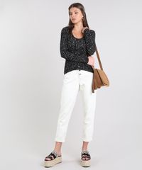 Blusa-Feminina-Estampada-Geometrico-com-Botoes-Manga-Longa-Preta-9609658-Preto_3