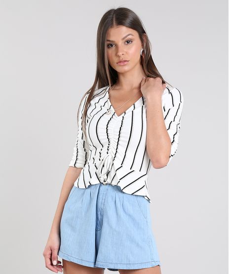 Blusa-Feminina-Cropped-Listrada-com-Amarracao-Manga-7-8-Off-White-9608854-Off_White_1