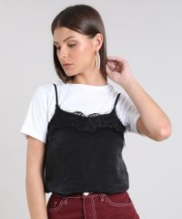 Regata-Feminina-Slip-Top-Acetinada-com-Renda-Decote-Redondo-Preta-9557770-Preto_1