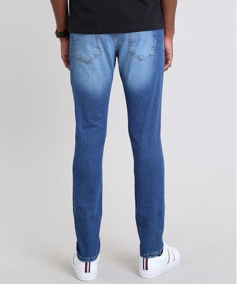 calça jeans roxa masculina