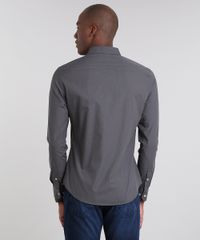 Camisa-Masculina-Slim-Estampada-Mini-Print-Manga-Longa-Chumbo-9436435-Chumbo_2