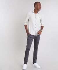 Camisa-Masculina-Slim-com-Bolso-Manga-Longa-Kaki-9523397-Kaki_3