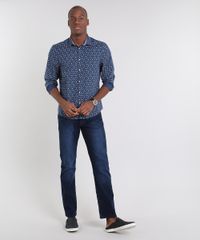 Camisa-Masculina-Comfort-Estampada-Floral-Manga-Longa--Azul-Marinho-9509115-Azul_Marinho_3