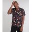 Camisa-Masculina-Relaxed-Estampada-de-Cobra-Manga-Curta-Preta-9593479-Preto_1