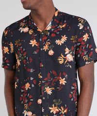 Camisa-Masculina-Relaxed-Estampada-de-Cobra-Manga-Curta-Preta-9593479-Preto_4
