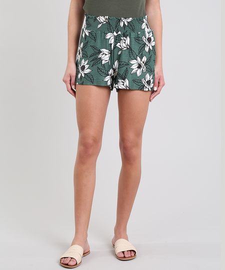Short-Feminino-Estampado-Floral-Verde-9596613-Verde_1 Short-Feminino-Estampado-Floral-Verde-9596613-Verde_1
