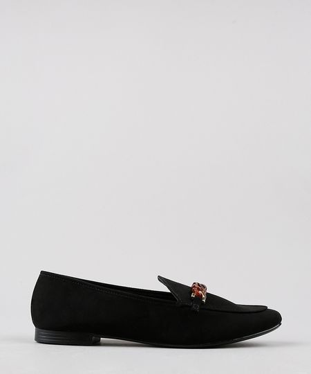 Sapatilha-Mocassim-Via-Uno-Bico-Redondo-em-Suede-com-Corrente-Preta-9648677-Preto_1