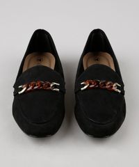 Sapatilha-Mocassim-Via-Uno-Bico-Redondo-em-Suede-com-Corrente-Preta-9648677-Preto_4