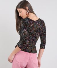 Blusa-Feminina-Cropped-Estampada-Floral-com-Amarracao-Manga-7-8-Preta-9608855-Preto_2