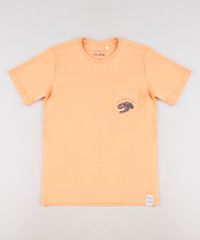 Camiseta-Infantil-Dinossauros--Name--com-Bolso-Manga-Curta-Laranja-9621733-Laranja_1