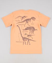 Camiseta-Infantil-Dinossauros--Name--com-Bolso-Manga-Curta-Laranja-9621733-Laranja_2