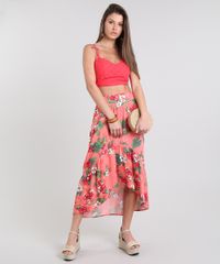Saia-Feminina-Midi-Mullet-Estampada-Floral-com-Recorte-Coral-9533132-Coral_3