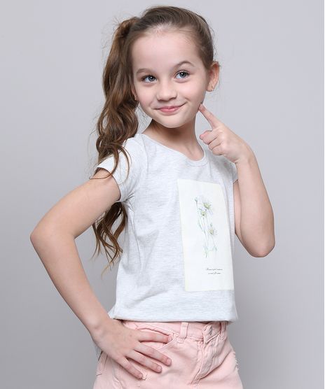 Blusa-Infantil--Sweet-Flowers---Manga-Curta-Cinza-Mescla-Claro-9590055-Cinza_Mescla_Claro_1