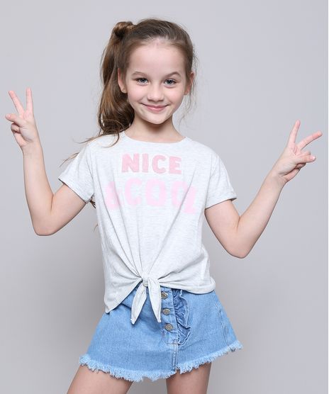 Blusa-Infantil--Nice---Cool--com-No-Manga-Curta-Cinza-Mescla-Claro-9553195-Cinza_Mescla_Claro_1