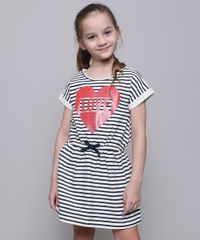 Vestido-Infantil-em-Moletom-Listrado-com-Laco-Manga-Curta-Off-White-9587786-Off_White_1