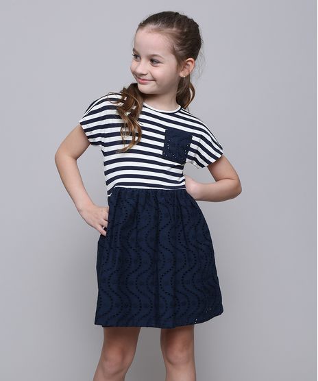 Vestido-Infantil-Listrado-com-Laco-Manga-Curta-Azul-Marinho-9612581-Azul_Marinho_1