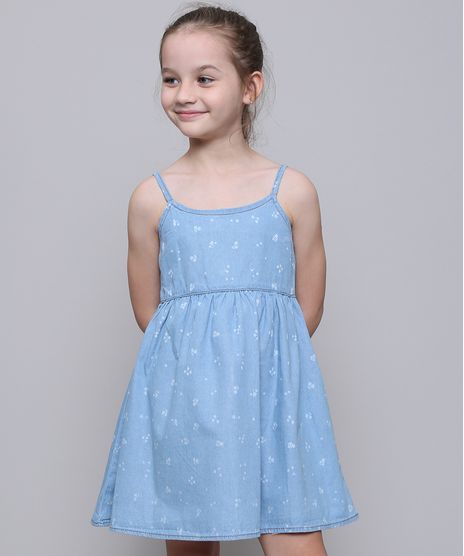 Vestido-Jeans-Infantil-Estampado-Floral-com-Botoes-Alcas-Finas--Azul-Claro-9584405-Azul_Claro_1