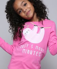 Pijama-Infantil-Bicho-Preguica--Just-5-More-Minutes--Manga-Longa-Pink-9528480-Pink_3