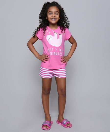 Pijama-Infantil-Bicho-Preguica--Just-5-More-Minutes--Manga-Curta-Pink-9528343-Pink_1