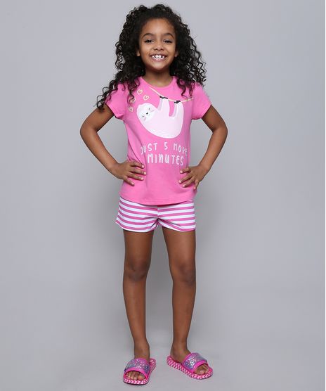 Pijama-Infantil-Bicho-Preguica--Just-5-More-Minutes--Manga-Curta-Pink-9528343-Pink_1