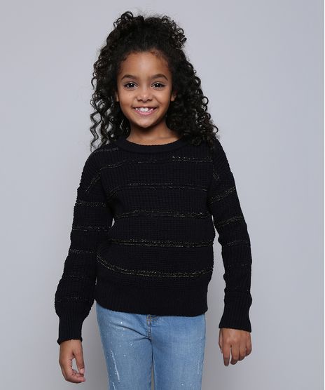 Blusao-Infantil-Listrada-Com-Lurex-em-Trico-Manga-Longa-Preto-9606387-Preto_1