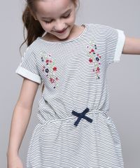 Vestido-Infantil-em-Moletom-Listrado-com-Laco-Manga-Curta-Off-White-9585663-Off_White_4