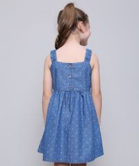 Vestido-Jeans-Infantil-Estampado-de-Estrelas-com-Botoes-Alcas-Medias-Azul-Claro-9615023-Azul_Claro_2