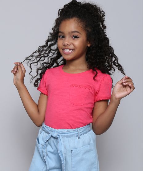 Blusa-Infantil-com-Bolso-Manga-Curta-Rosa-Escuro-9616327-Rosa_Escuro_1