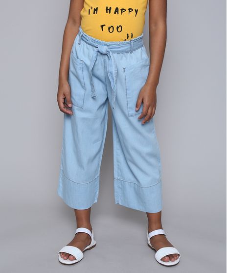 Calca-Jeans-Infantil-Pantacourt-com-Bolsos-e-Faixa-para-Amarrar-Azul-Claro-9615005-Azul_Claro_1