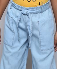 Calca-Jeans-Infantil-Pantacourt-com-Bolsos-e-Faixa-para-Amarrar-Azul-Claro-9615005-Azul_Claro_4