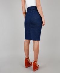 Saia-Jeans-Lapis-Feminina-com-Cinto-e-Fenda-Azul-Escuro-9573594-Azul_Escuro_2
