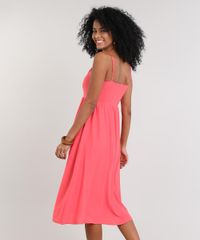 Vestido-Feminino-Midi-com-Bolso-e-Botoes-Coral-9569789-Coral_2