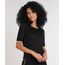 Blusa-Feminina-Bicolor-em-Trico-Manga-Curta-Decote-Redondo-Preta-9601728-Preto_1