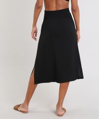 Saia-Feminina-Midi-com-Botoes-e-Fenda-Preta-9591135-Preto_2